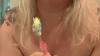 Sweet revenge toothbrush in asshole