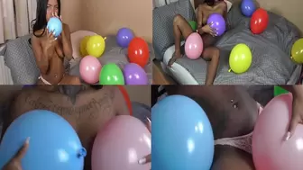 Ebony Babe Balloon fetish! wmv