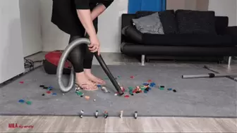 Mila - Vacuuming Lego in flip flops