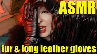 ASMR: long leather GLOVES and FUR fetish video