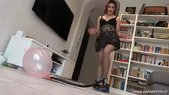 Grace inflates and explodes balloons with a pump episode 2 (inflatables fetish)