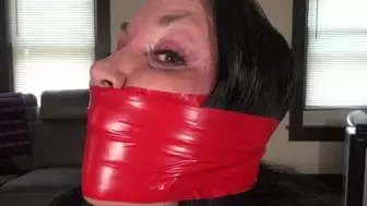 Red vinyl tape gagging test