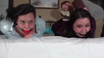 Step-Mother and Step-daughter Hippity-hop Hogtie for two