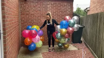 50 Balloons popped while smoking HD