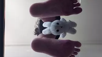 Sandra's Barefoot under glass crushing little tinies and pluchies PART1