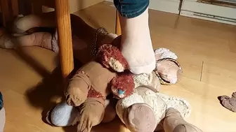 sexy feet crush plushes in pantyhose