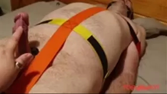 Handjob on completely helpless naked man strapped to board-BBW domination,BBW Bondage,cock ring,man in bondage,male bondage,amateur,strapped down,bound and gagged man, naked man tied up,edging,edged,