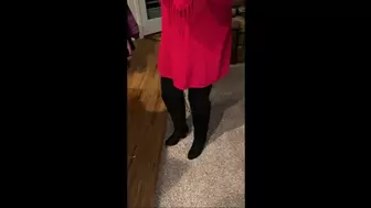 Deb Wore Her Cum Filled Stained Journee Spritz Over the Knee Boots To Work With Her Tight Jeans (12-9-2020)