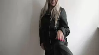 Handjob in black leather clothes and gloves ORDER