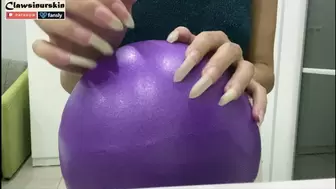 Nails In Action - yoga ball against my claws
