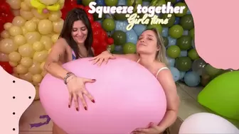 Two Looner Girls Pop Old Balloons - 4K