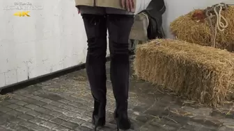 Boots And Pantyhose In The Stables - 1080