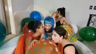 5 GIRLS DELICIOUS PARTY WITH BALLOONS AND LOTS OF HOT KISSES --- NEW KC 2022 - CLIP 2 IN FULL HD