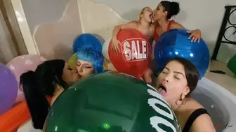 5 GIRLS DELICIOUS PARTY WITH BALLOONS AND LOTS OF HOT KISSES --- NEW KC 2022 - CLIP 4 IN FULL HD