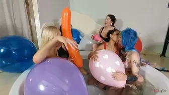 5 GIRLS DELICIOUS PARTY WITH BALLOONS AND LOTS OF HOT KISSES --- NEW KC 2022 - CLIP 6 IN FULL HD