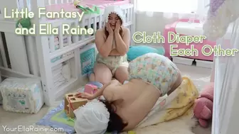 Little Fantasy and Ella Raine Cloth Diaper Each Other