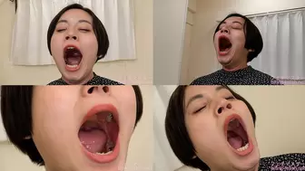 Kanna Hirai - CLOSE-UP of Japanese cute girl YAWNING yawn-12