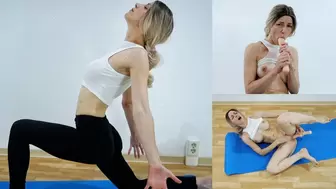 Disturbed during yoga part 2 - I can't quite push the big dildo down my throat