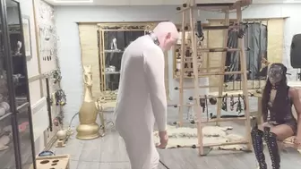 Face slapping, Spitting and Boot Worship with slave dressed in Long Johns - pt 1