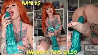 Nami One Piece destroy her holes with huge monster dildo