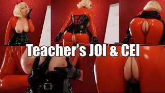 Latex Devil Arya Grander - JOI jerk off instruction and CEI cum eating instructions - sexy rubber teacher POV
