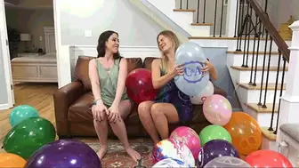 Popping fan sent balloons with Vika [4k]