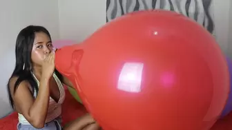 Sexy Stella Blows To Pop Your BIG RED 17in Tuftex Balloon