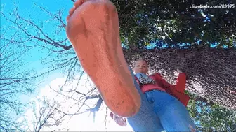 GABRIELLA - Custom clip - OUTDOOR Dirty feet licking, face stomping (POV and giantess style)