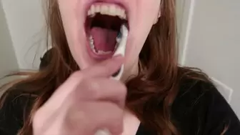 Messy Toothbrushing with Tongue and Uvula and lots of Spit