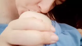 Great bisexual licking nipples