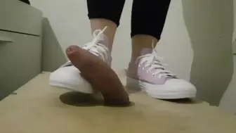 CONVERSE sneakers crushing a cock with cum