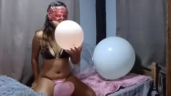Juju Sits To Pop And blows To Pop Your 12 Inch Balloons