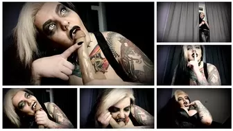 Awesome blow job from a gothic, tattooed vampire slut with big tits