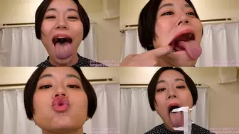 Kanna Hirai - Erotic Long Tongue and Mouth Showing