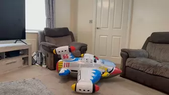 Inflatable Plane attempted sit pop