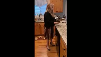 Deb Leaves & Comes Home Wearing Her Office Outfit of the Day Featuring a Sexy Skirt with Brown Comfort Plus Pumps with Upskirts & Seduces Hubby With a Shoe Job (10-4-2021)