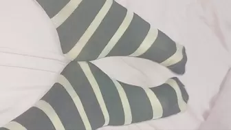 Pantyhose stocking nylon fetish feet legs vintage stripes striped