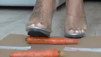 Italian girlfriend - Carrots crush in pleaser sandals crush fetish big feet