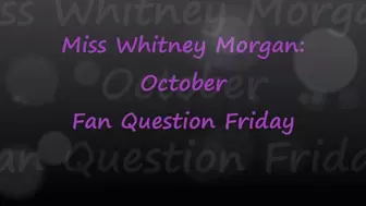 Miss Whitney Morgan: October Fan Question Friday
