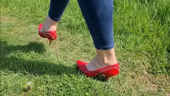 Sinking My Metal Vintage Heels into the Grass