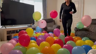 100 balloons feet popping stomping HD