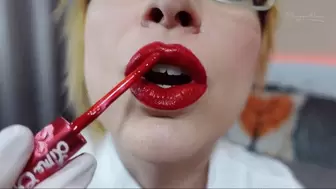 Hot Nurse with Juicy Red Lips