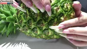 nails scratching pineapple
