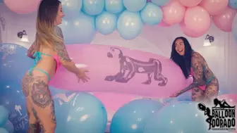 Megan and Caro ride to pop 36 Inch China Balloons HD Version