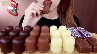 Asian Goddess Princess Yani ASMR Chocolate Feast Pt 7 in HD Frozen Snickers Ice Cream LOVERS Food Porn Fetish Chewing Licks Noisy Swallowing Close-Up No Talking tight Red Lips