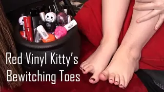Red Vinyl Kitty's Bewitching Toes