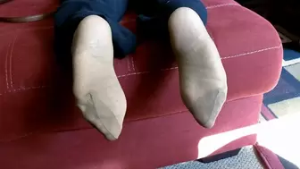Ms Neecy - Tan Reinforced Toe Nylons Soles Show 2