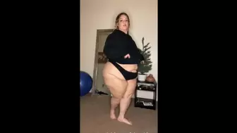 BBW black thong booty clapping