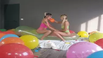 balloon sharing and blow to pop