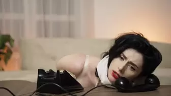 Classical bondage with ropes of a brunette in lingerie (720p)